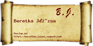 Beretka Józsa névjegykártya
